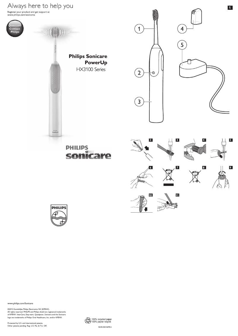 Page 1 de la notice Manuel utilisateur Philips Sonicare PowerUp HX3130