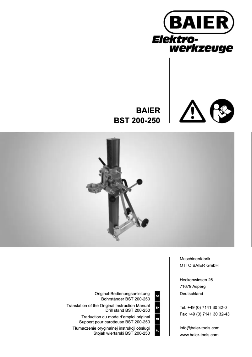 Image de la première page du manuel de l'appareil BST 250