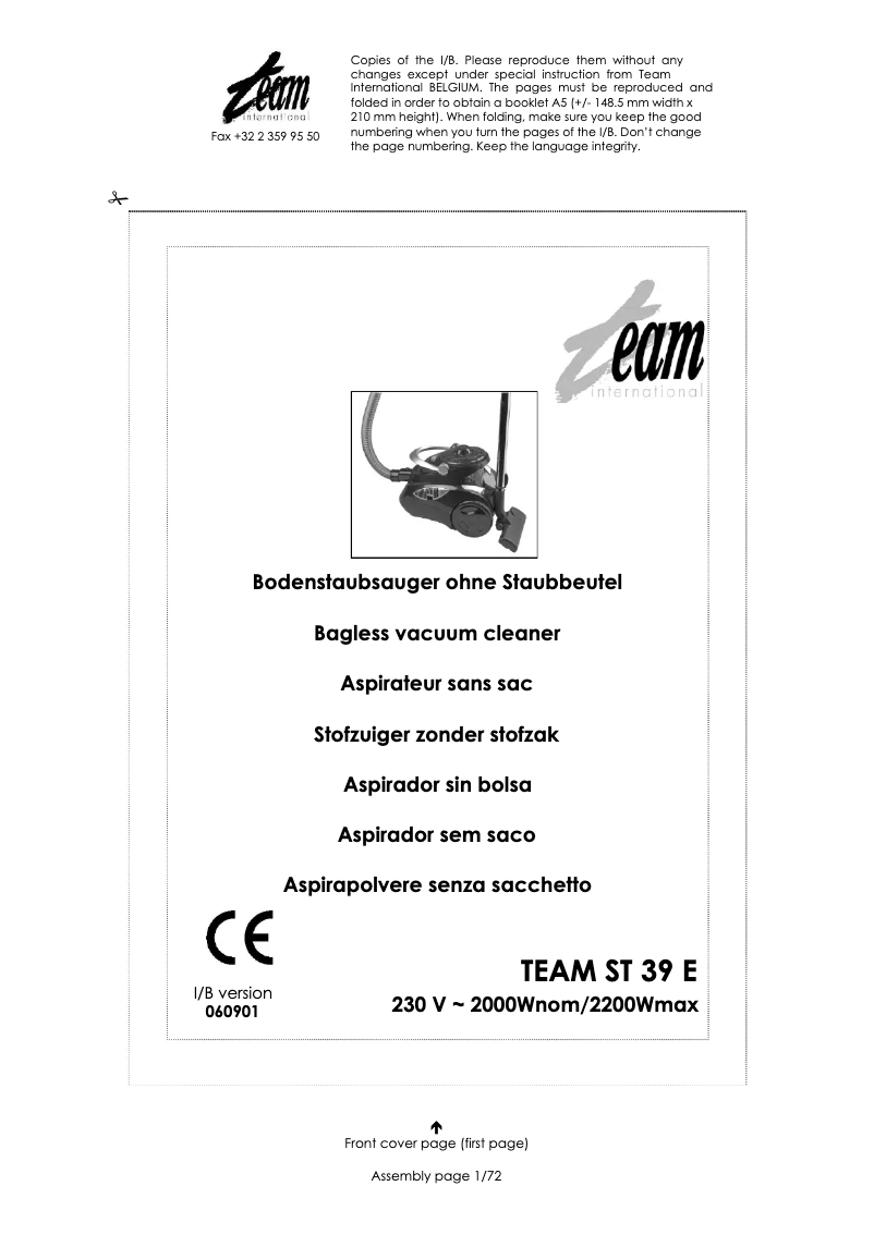 Imagen de la primera página del manual del dispositivo ST 39 E
