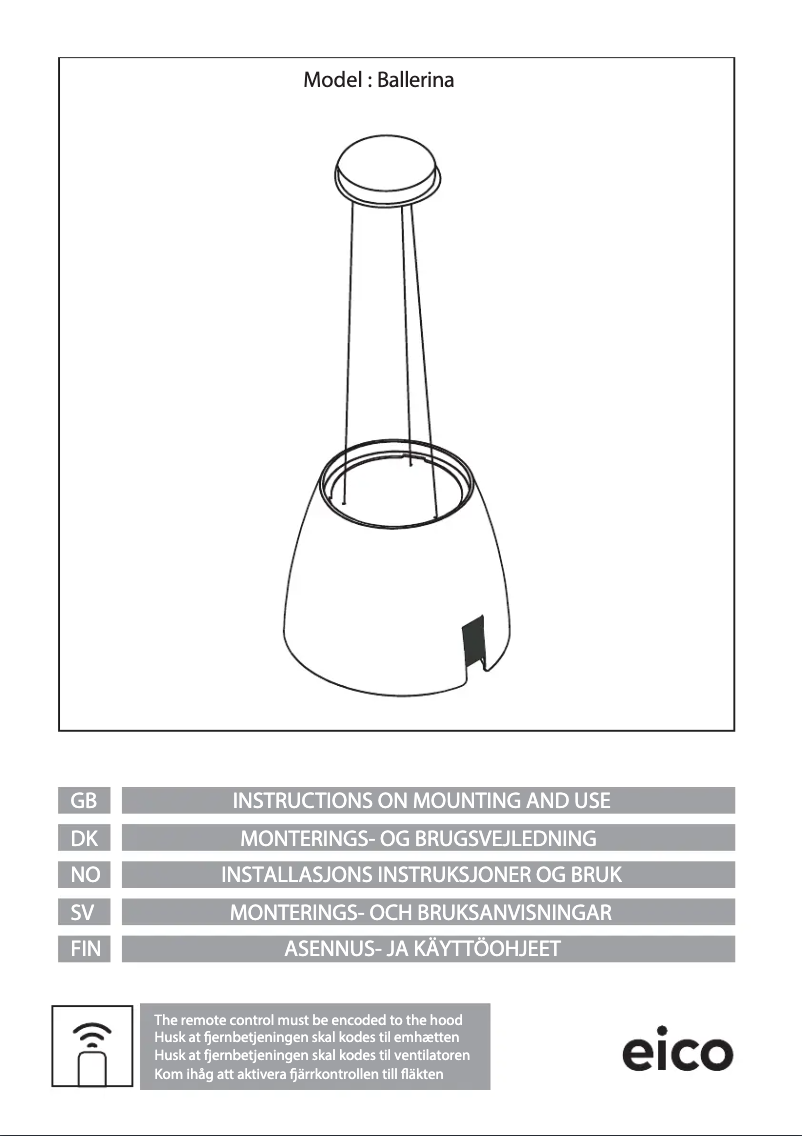 Page 1 de la notice Manuel utilisateur Eico Ballerina