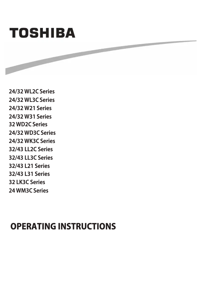 Page n°1 - Manuel utilisateur Toshiba 32W3163DA