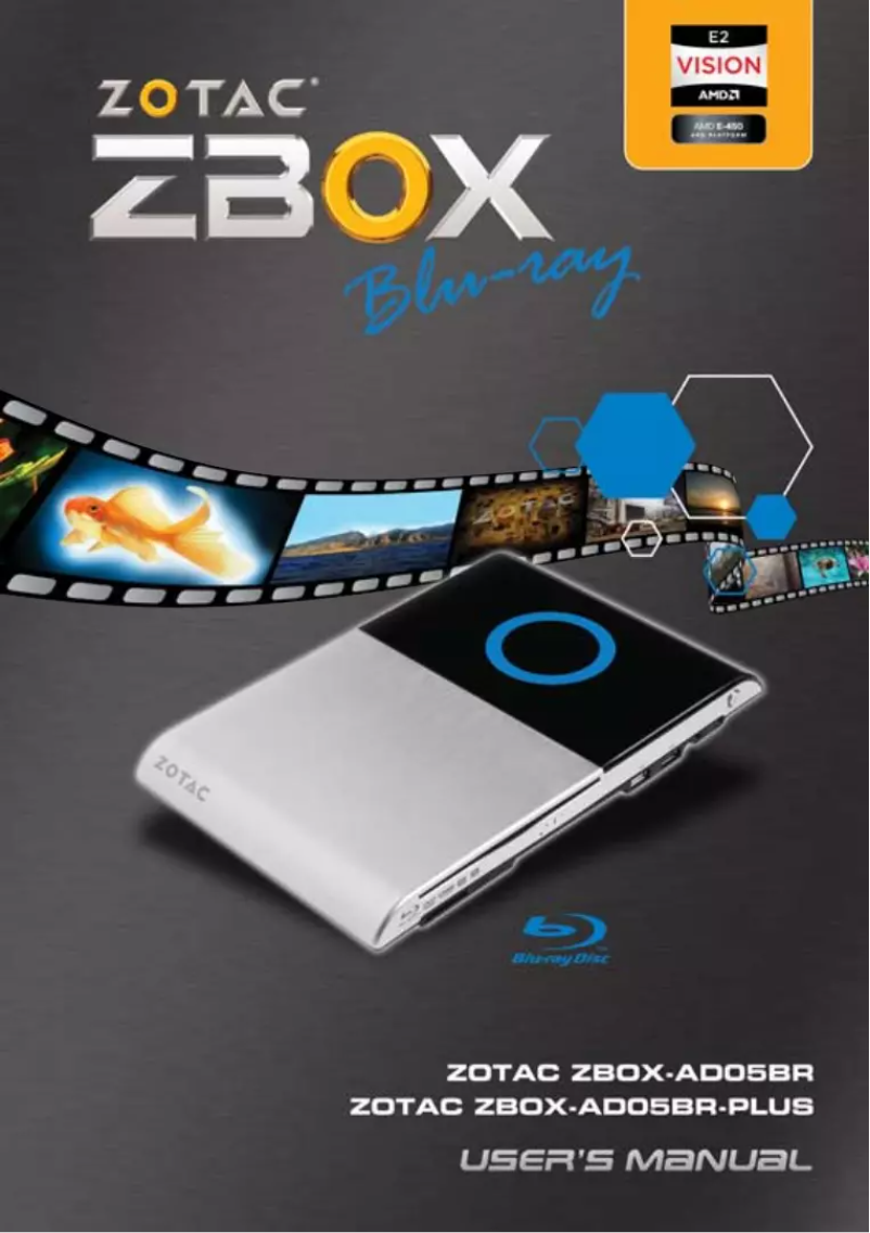 Image de la première page du manuel de l'appareil ZBOX Blu-ray AD05 PLUS