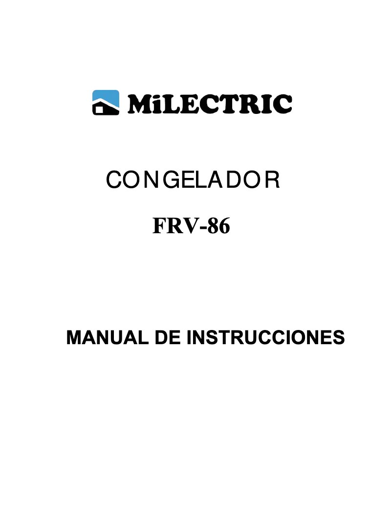 Página 1 del manual Manual de usuario Milectric FRV-86