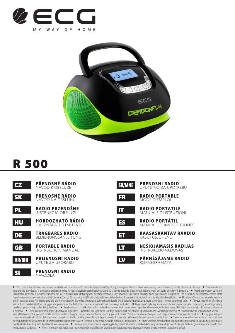 Page n°1 - Manuel utilisateur ECG R 500 U Dragonfly