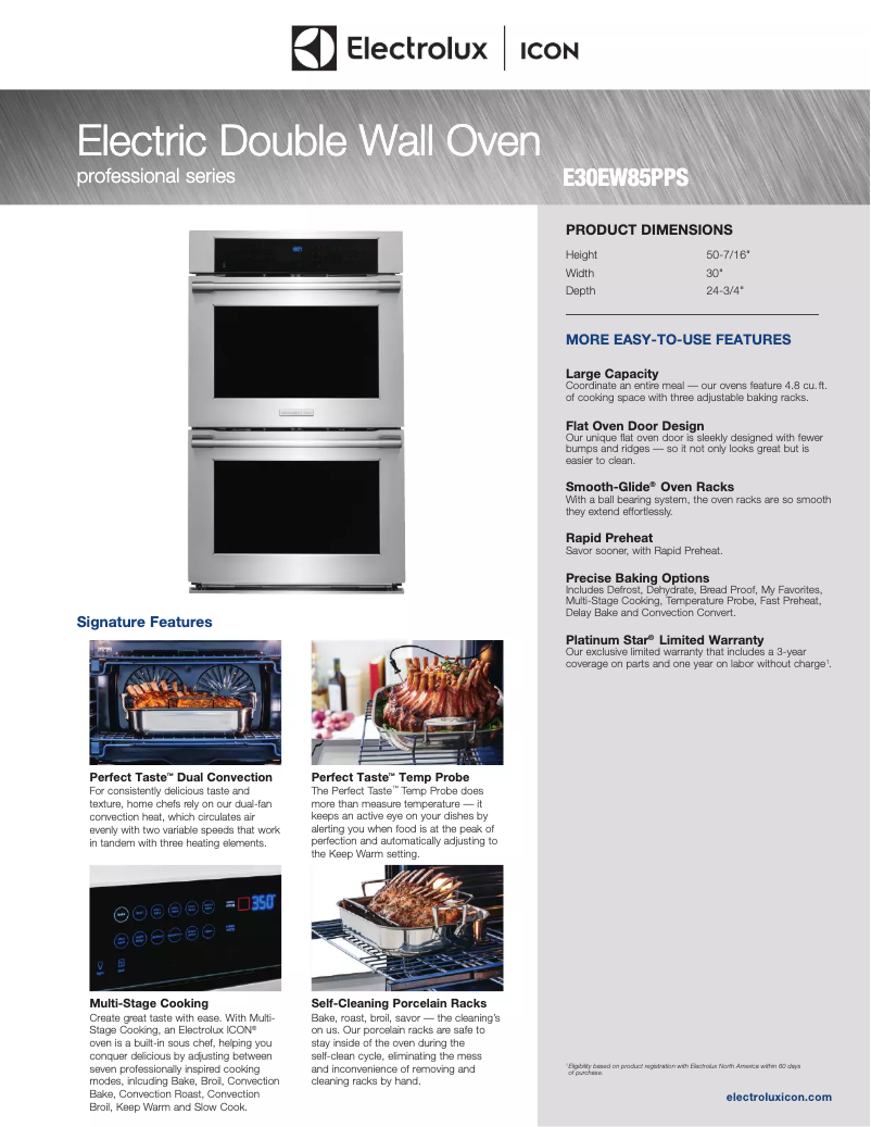 Page n°1 - Fiche technique Electrolux ICON E30EW85PPS