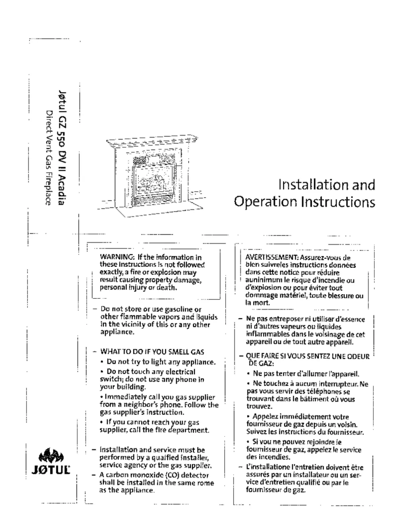 Page 1 de la notice Manuel utilisateur Jøtul GZ 550 DV II