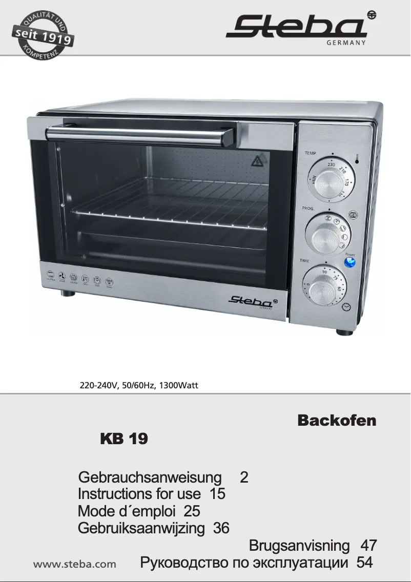 Page 1 de la notice Manuel utilisateur Steba KB 19