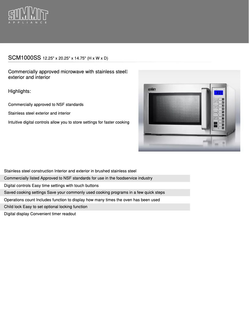 Image de la première page du manuel de l'appareil SCM1000SS