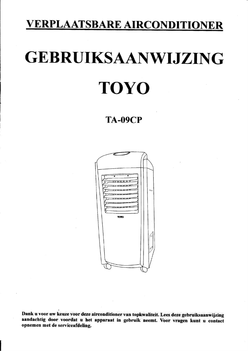 Page n°1 - Manuel utilisateur Toyo TA-09CP