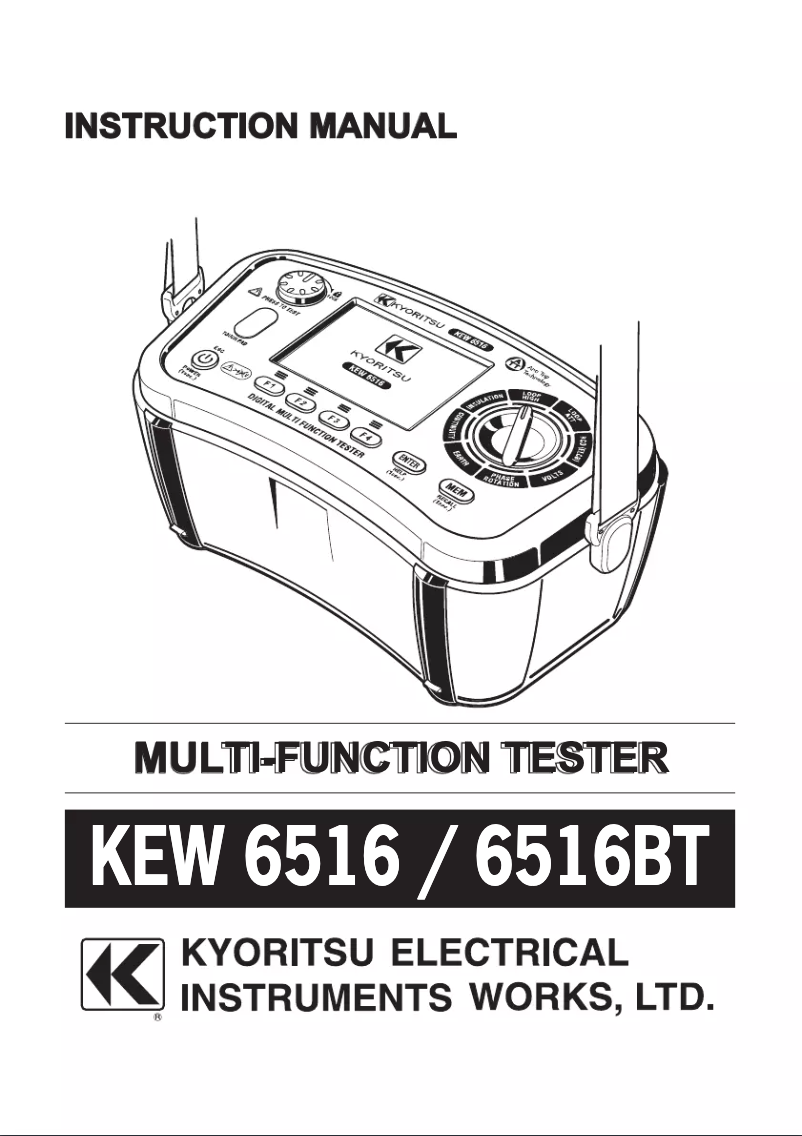 Page 1 of the manual User Manual Kyoritsu KEW 6516BT