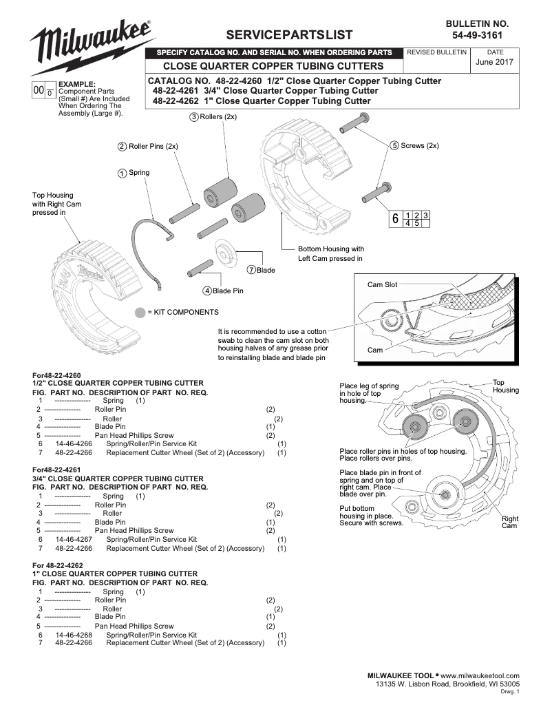 Page n°1 - Manuel utilisateur Milwaukee 48-22-4261