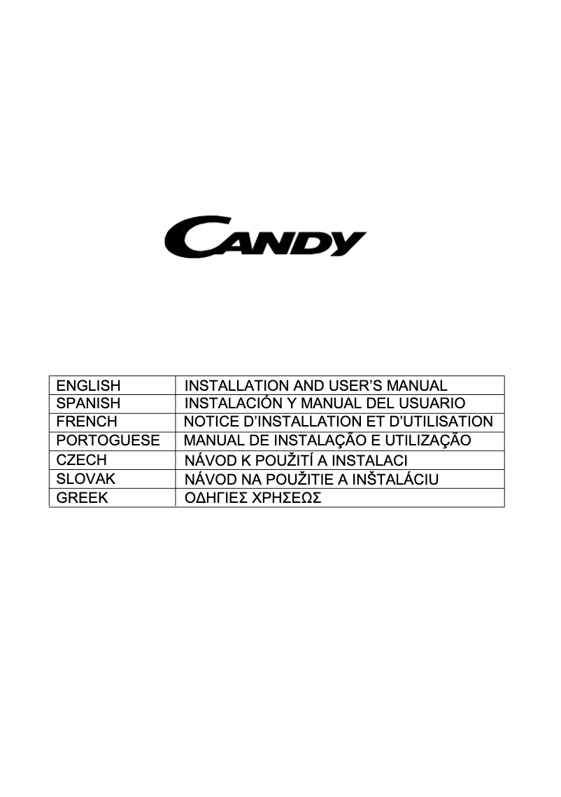Page n°1 - Manuel utilisateur Candy CCE116/1X/4U