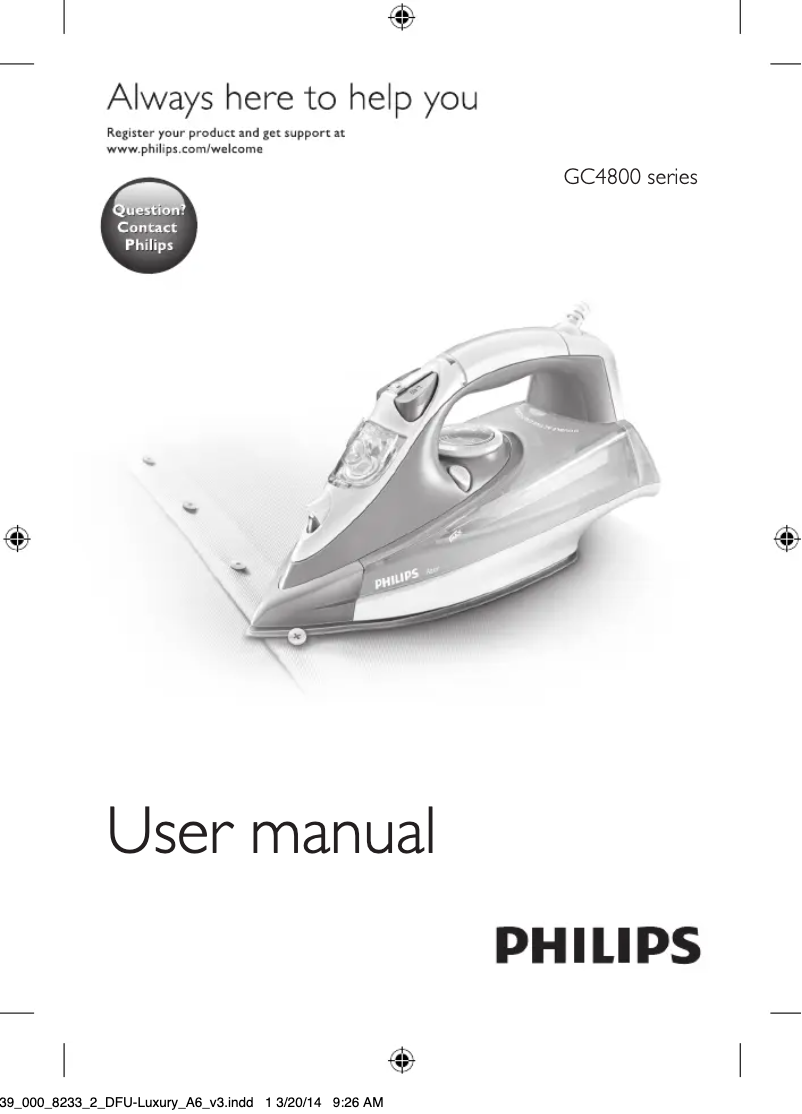 Page 1 de la notice Manuel utilisateur Philips Azur GC4856
