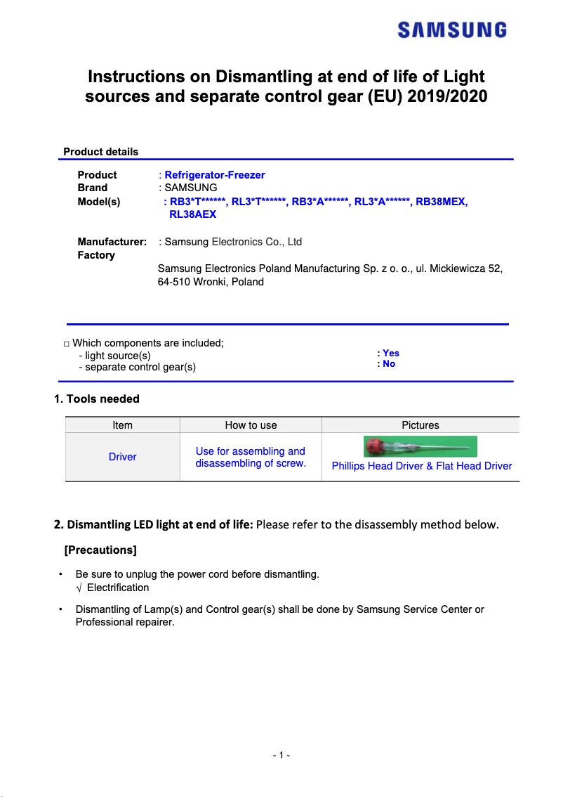 Page n°1 - Manuel utilisateur Samsung RB38T602EB1