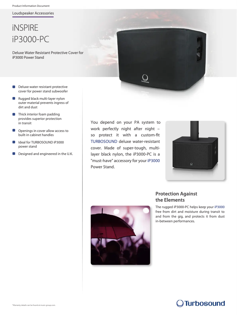 Page n°1 - Fiche technique Turbosound iP3000-PC