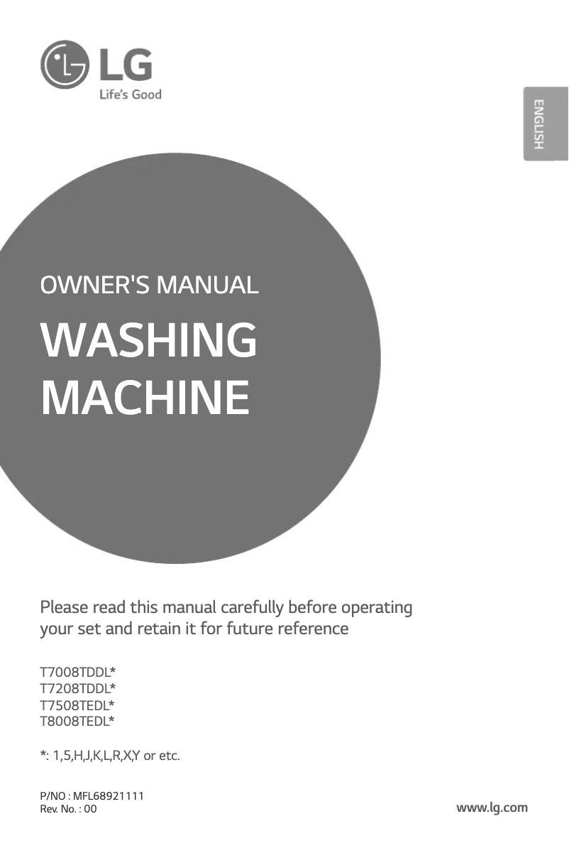 Image de la première page du manuel de l'appareil T8008TEDLH