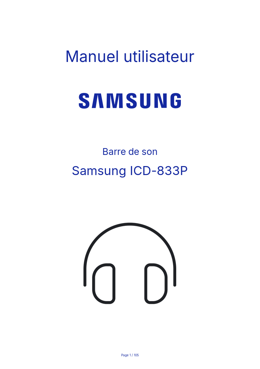 Image de la première page du manuel de l'appareil ICD-833P