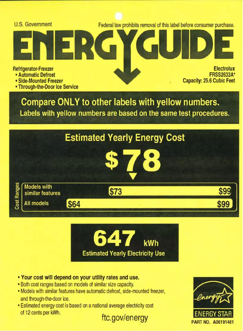 Image de la première page du manuel de l'appareil FRSS2633AS
