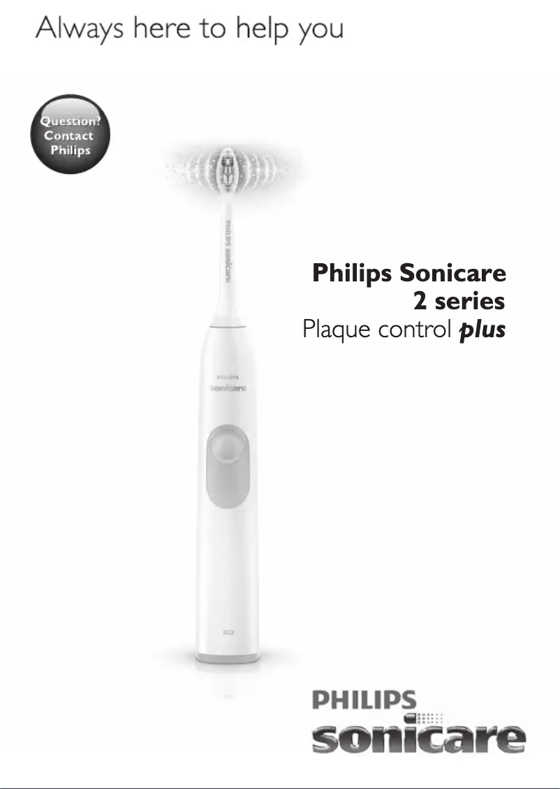 Page 1 de la notice Manuel utilisateur Philips Sonicare 2 Series plaque control HX6254