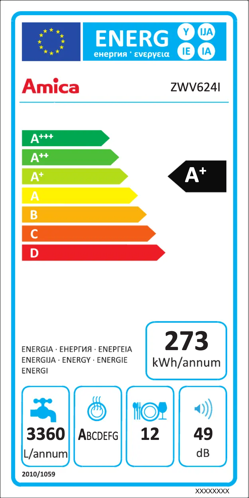 Page n°1 - Manuel utilisateur Amica ZWV624I