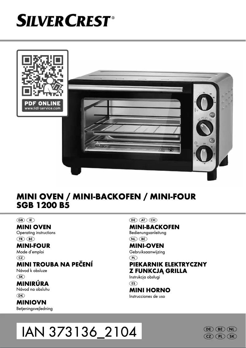 Page 1 de la notice Manuel utilisateur SilverCrest SGB 1200 B5