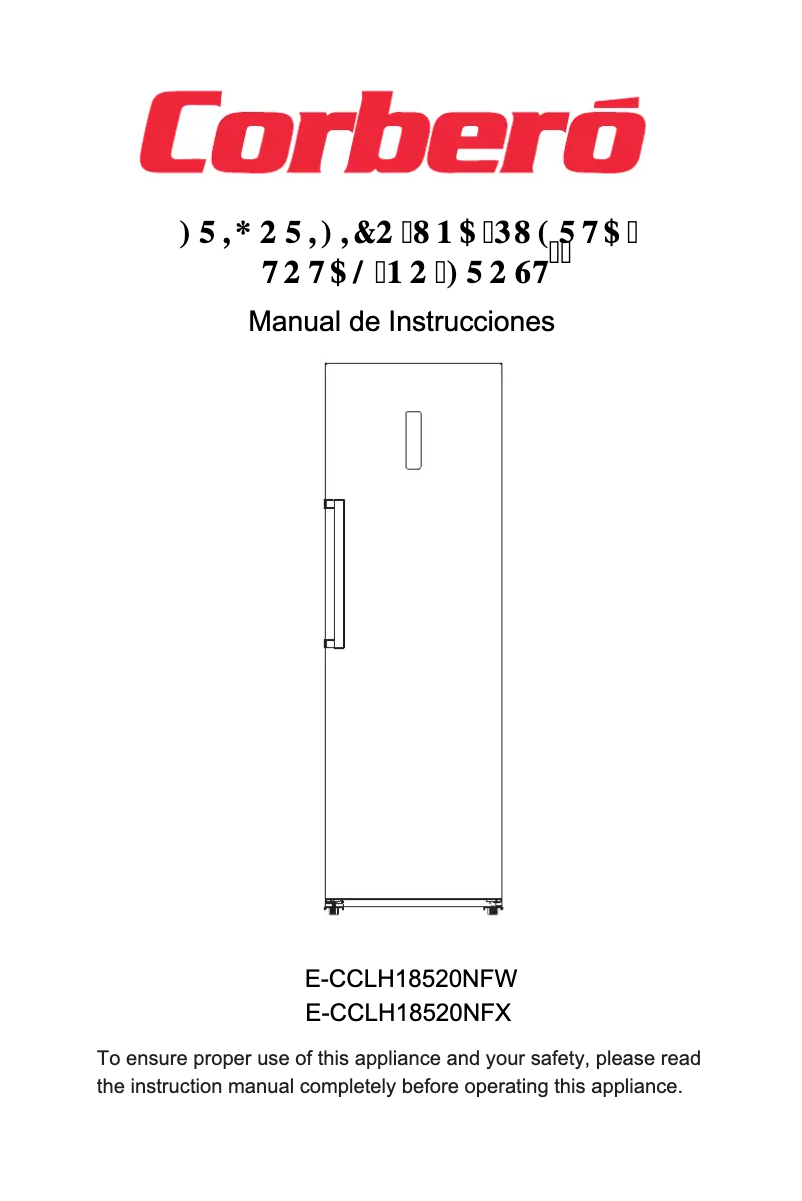Image de la première page du manuel de l'appareil E-CCLH18520NFW