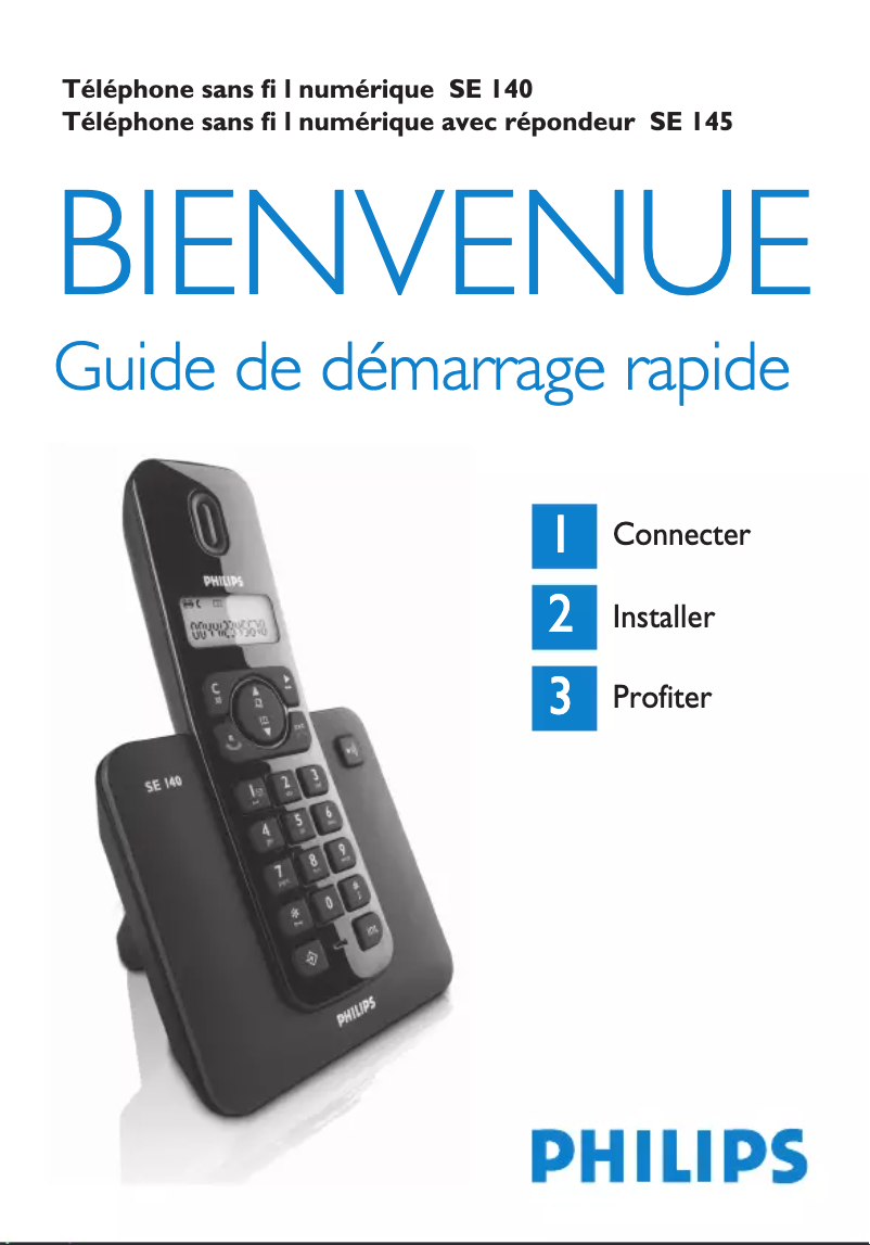Page n°1 - Guide de démarrage rapide Philips SE1453B