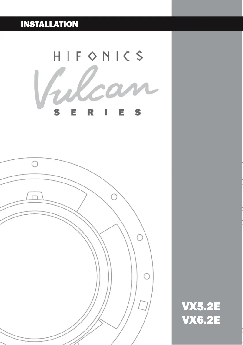 Page 1 de la notice Manuel utilisateur Hifonics Vulcan VX5.2E