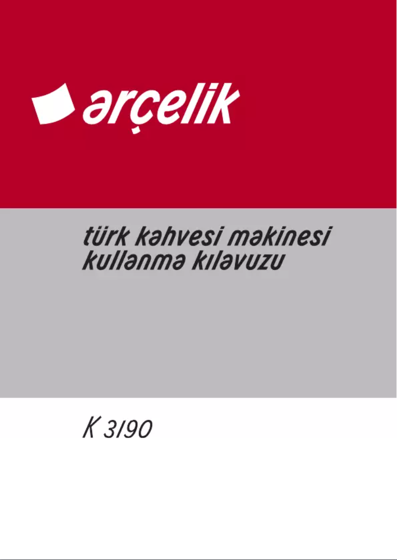 Page n°1 - Manuel utilisateur Arçelik K 3190