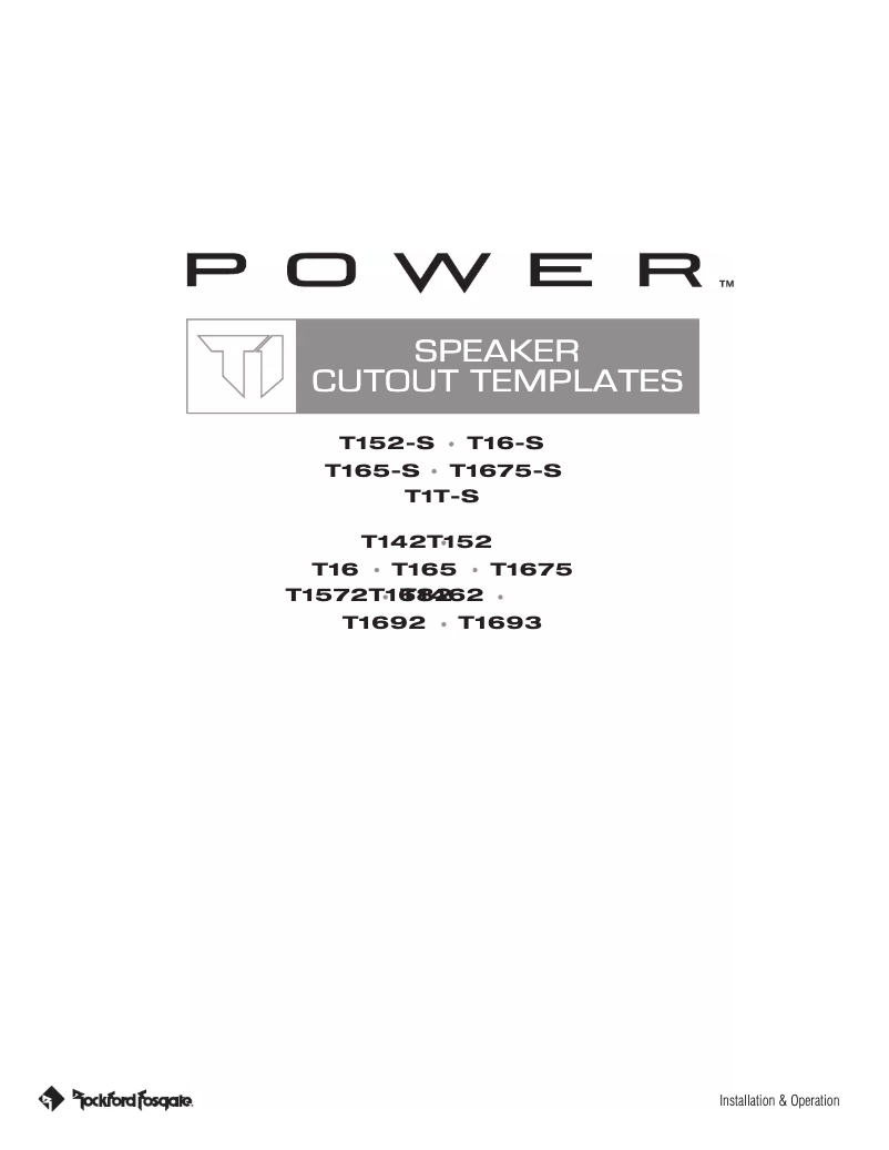 Página 1 del manual Manual de instrucciones Rockford Fosgate Power T16-S