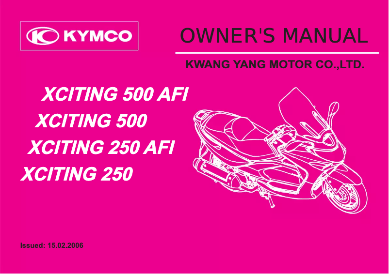 Page 1 de la notice Manuel utilisateur Kymco Xciting 500 AFI