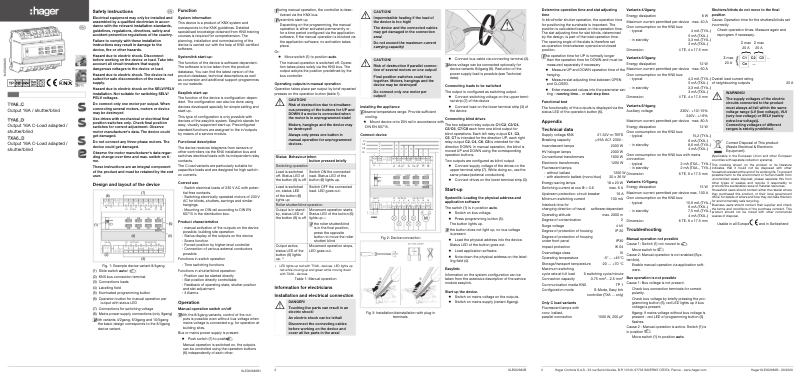 Page 1 de la notice Manuel utilisateur Hager TYA610C
