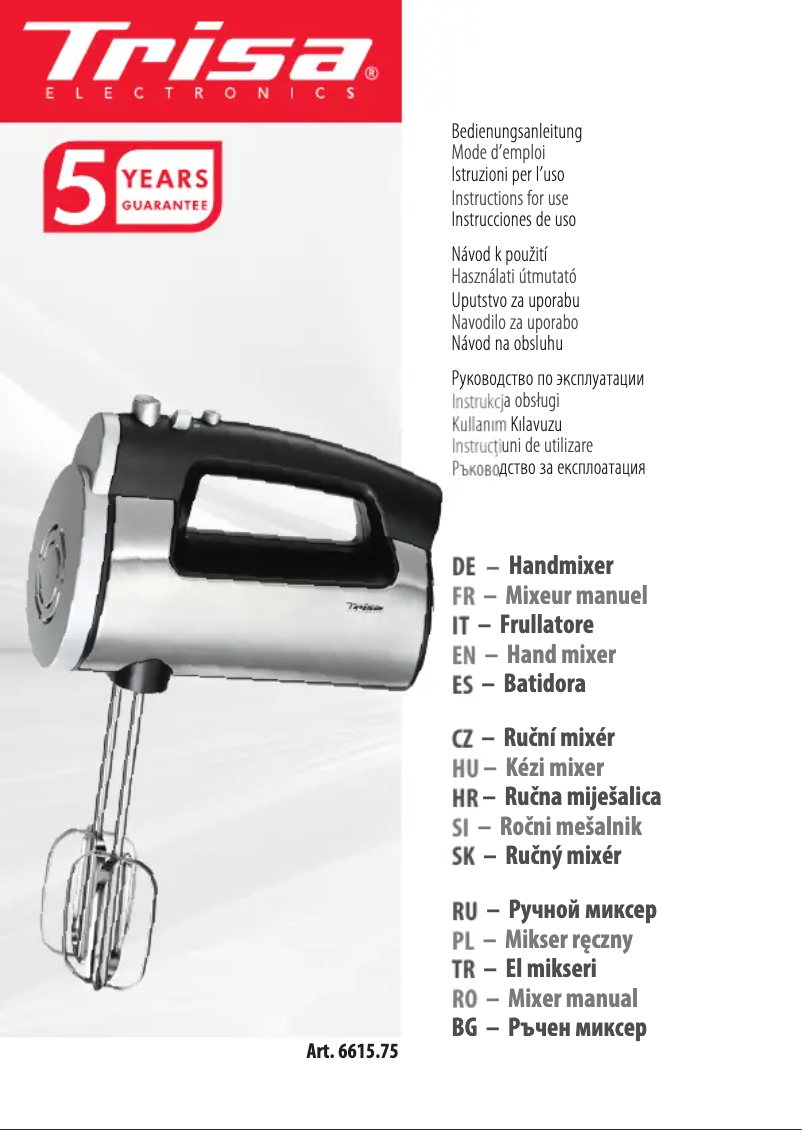 Page 1 de la notice Manuel utilisateur Trisa Turbo Mix