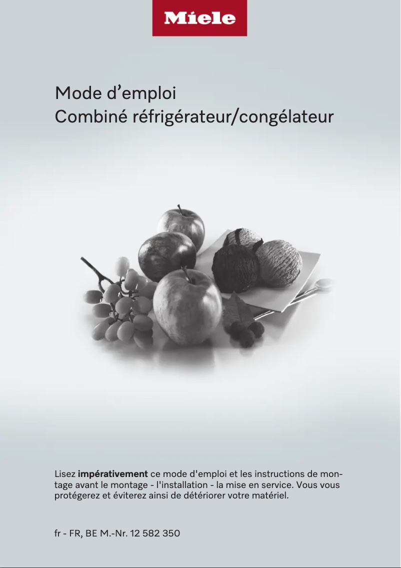 Page 1 de la notice Manuel utilisateur Miele KFN 7764 C