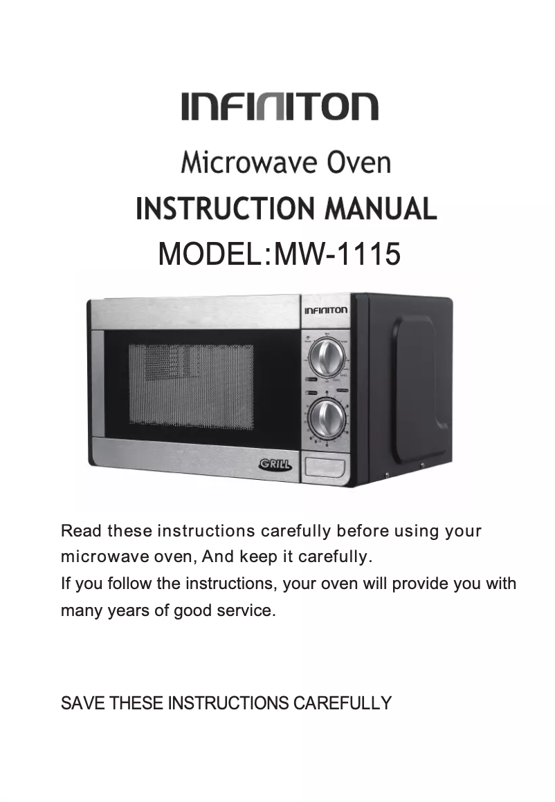 Page 1 de la notice Manuel utilisateur Infiniton MW-1115