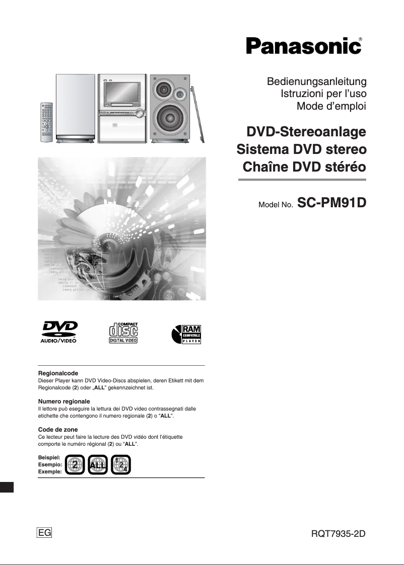 Page n°1 - Manuel utilisateur Panasonic SC-PM91