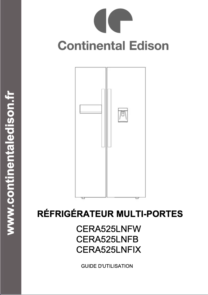Page n°1 - Manuel utilisateur Continental Edison CERA525LNFIX