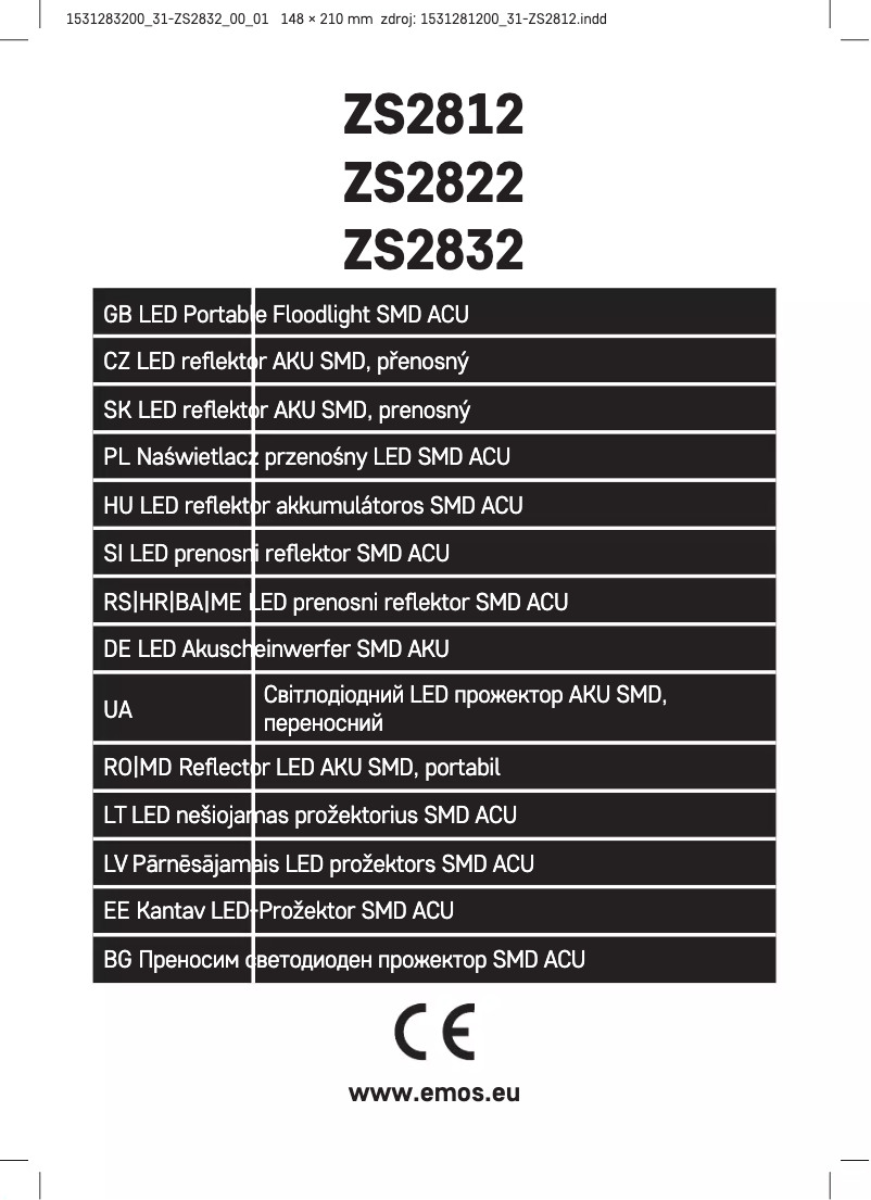 Page 1 de la notice Manuel utilisateur Emos ZS2832