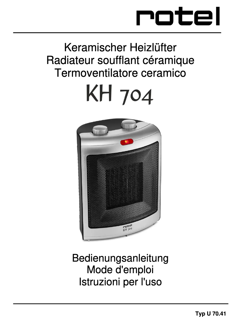 Page 1 de la notice Manuel utilisateur Rotel KH 704
