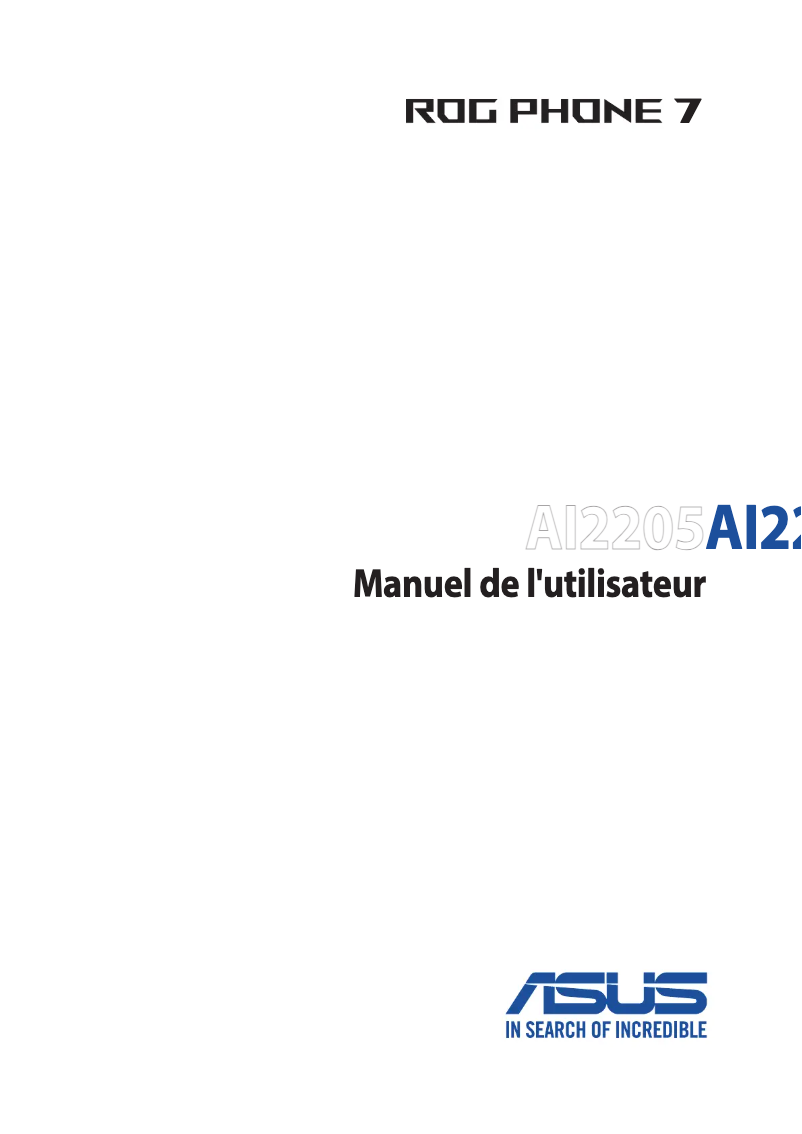 Imagen de la primera página del manual del dispositivo ROG Phone 7 Ultimate