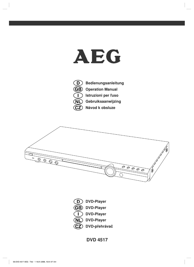 Page n°1 - Manuel utilisateur AEG DVD 4517