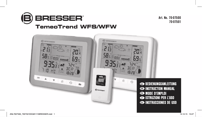 Página 1 del manual Manual de usuario Bresser TemeoTrend WFS
