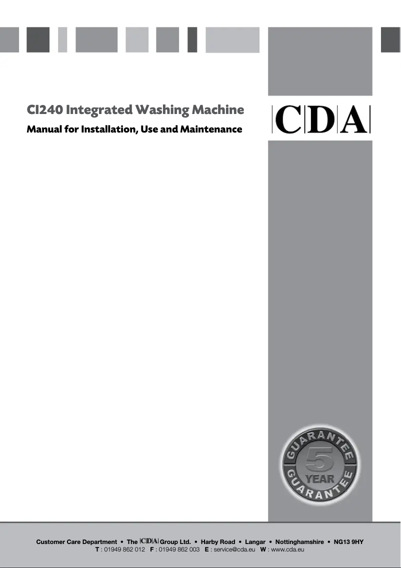 Page n°1 - Manuel utilisateur CDA CI240WH
