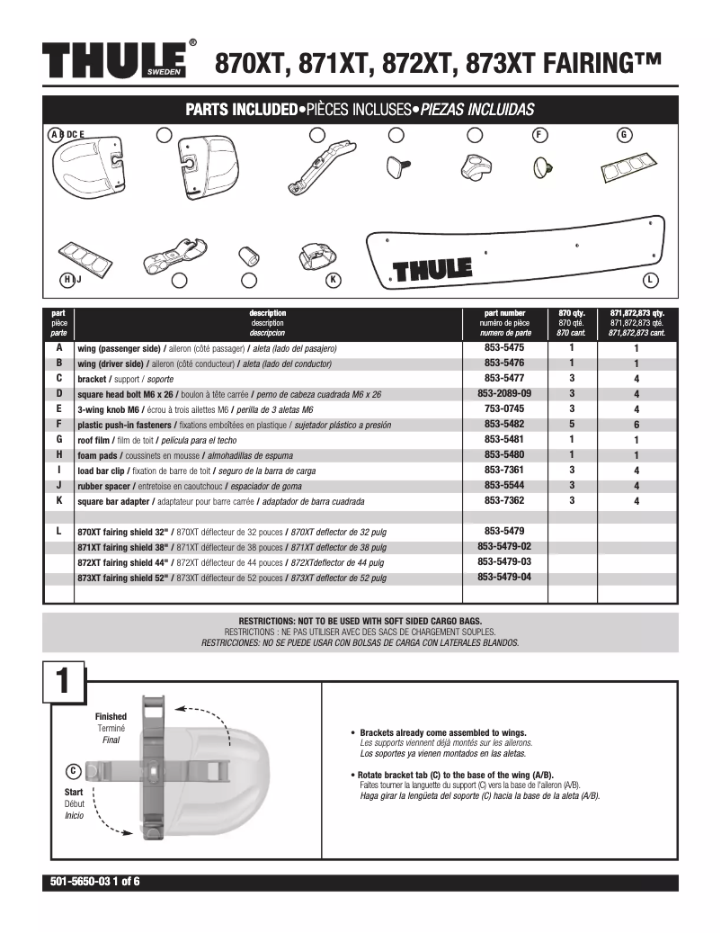 Imagen de la primera página del manual del dispositivo Fairing 871XT