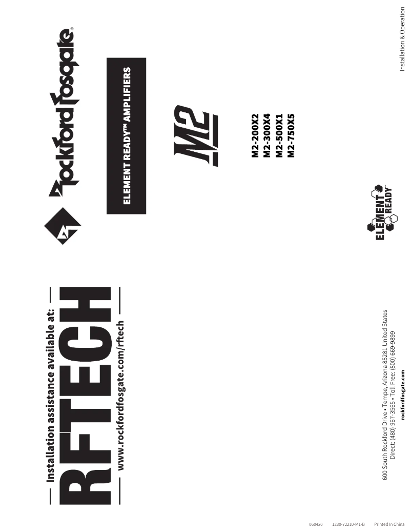 Page 1 de la notice Manuel utilisateur Rockford Fosgate M2-500X1