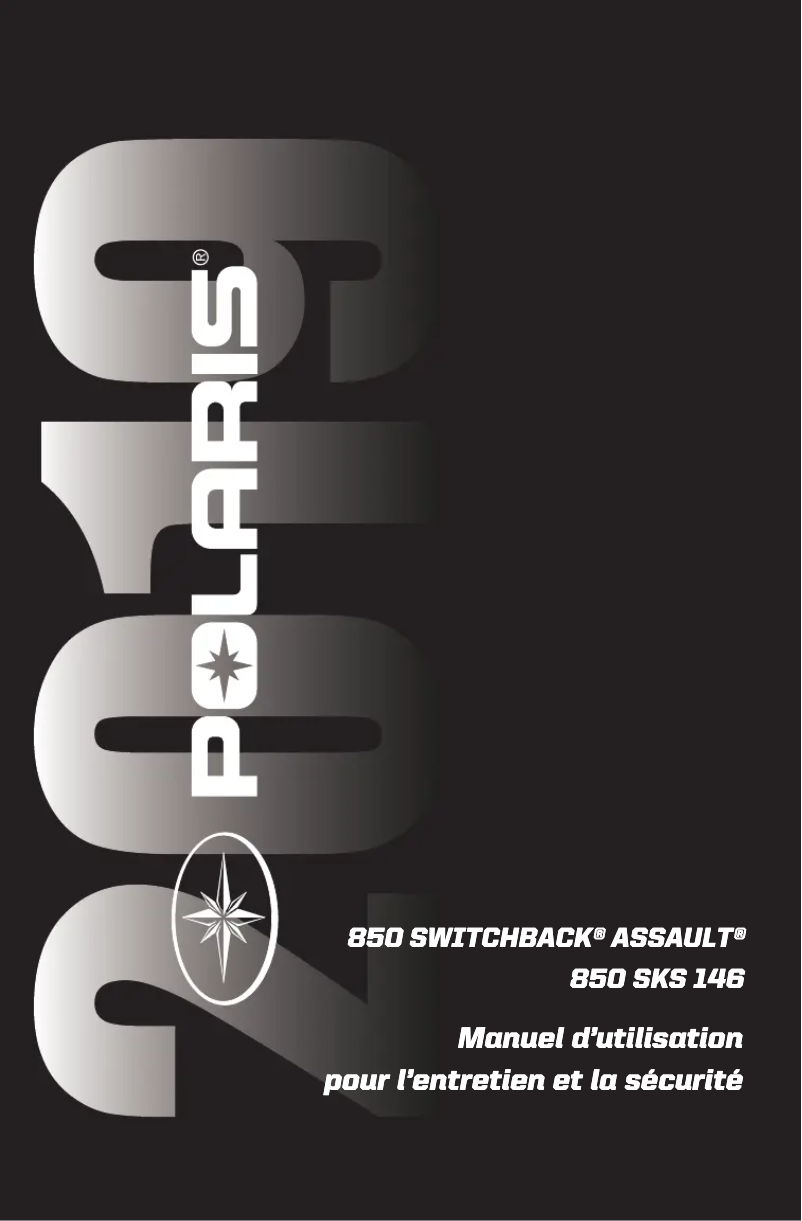 Page 1 de la notice Manuel utilisateur Polaris 850 SKS 146 (2019)