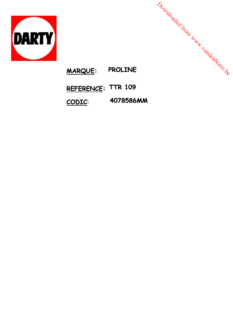 Image de la première page du manuel de l'appareil TTR 109