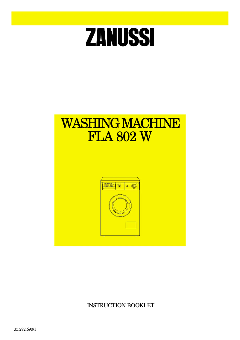 Page n°1 - Manuel utilisateur Zanussi FLA 802 W