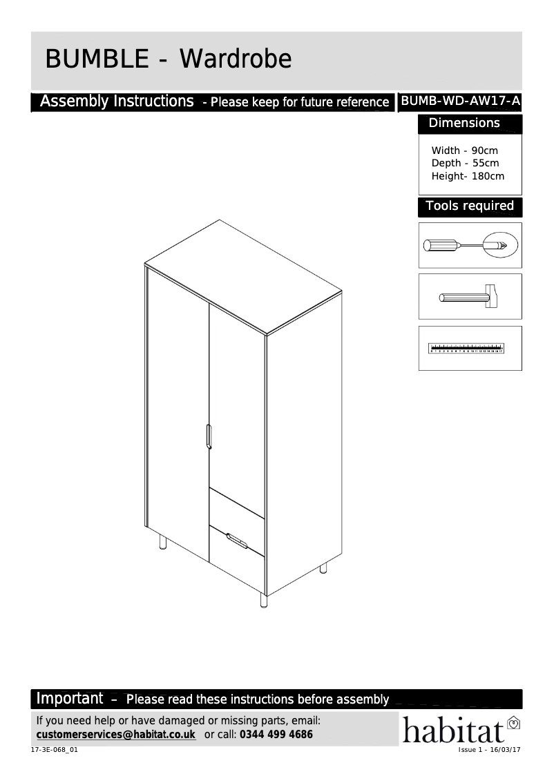 Page 1 de la notice Manuel utilisateur Habitat Bumble
