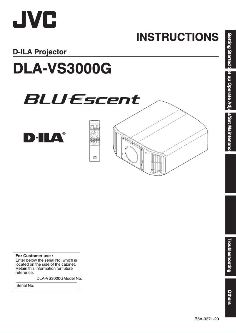 Página 1 del manual Manual de usuario JVC DLA-VS3000